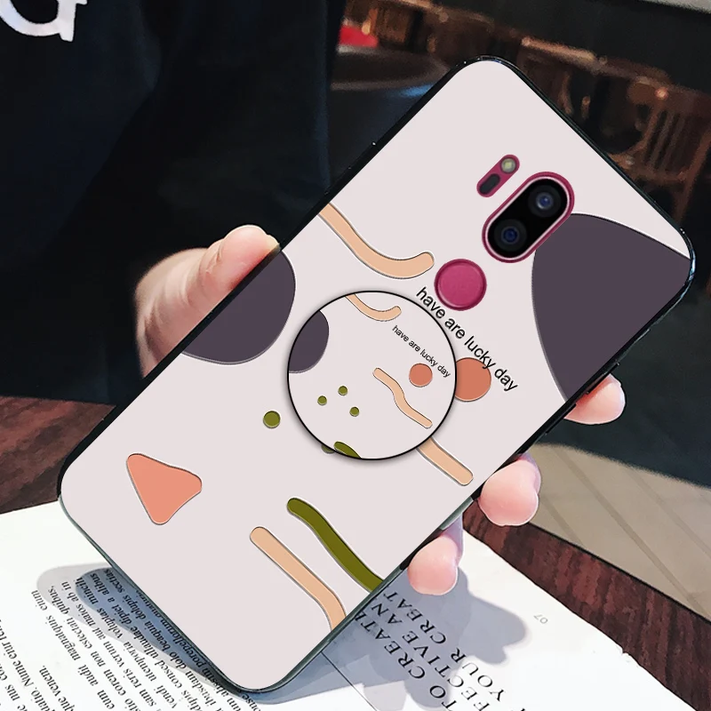 3D мультяшный чехол для телефона LG Magna G4C G4 G6 G7 ThinQ Радужный силиконовый
