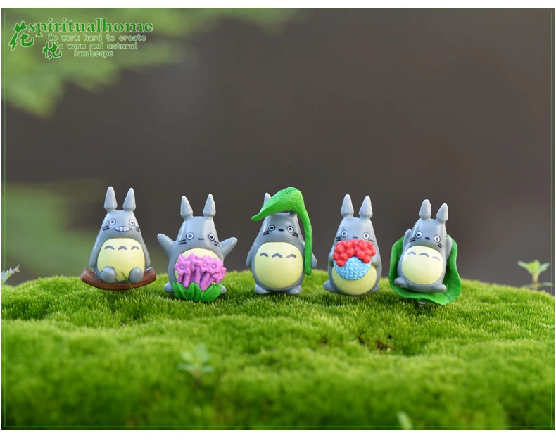 3 см мини каучуковая игрушка 10 шт./компл. унесенная спиралью Тоторо Kawaii Игрушка Декор для рабочего стола автомобиля Горшечное растение
