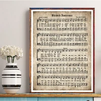 blessed assurance wall art canvas painting pictures vintage sheet music posters and prints antique hymn quotes home wall decor