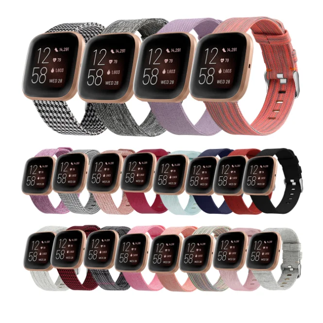 Холщовый ремешок для умных часов Fitbit Versa нейлоновый холщовый браслет аксессуары