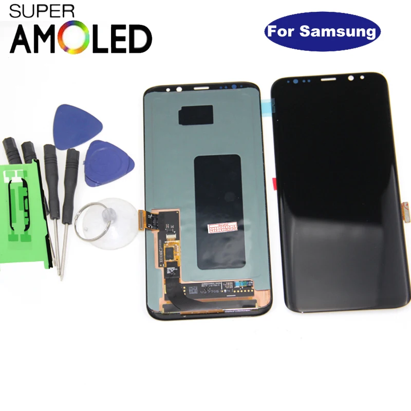 Супер AMOLED для Samsung galaxy S8 G950 ЖК-дисплей сенсорный экран дигитайзер сборка G950F Lcd |