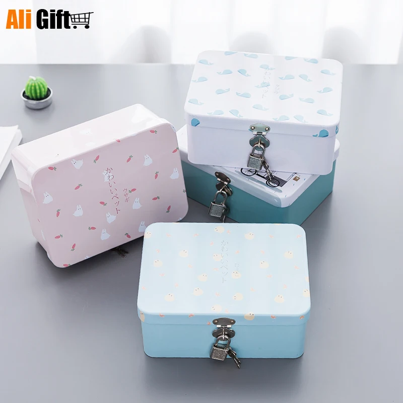 Новый модный мультяшный жестяной ящик для хранения шкафчик печенья тортов