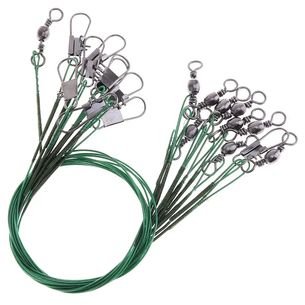 40 шт./лот рыболовная леска из нержавеющей стали против укуса Вертлюг трос с