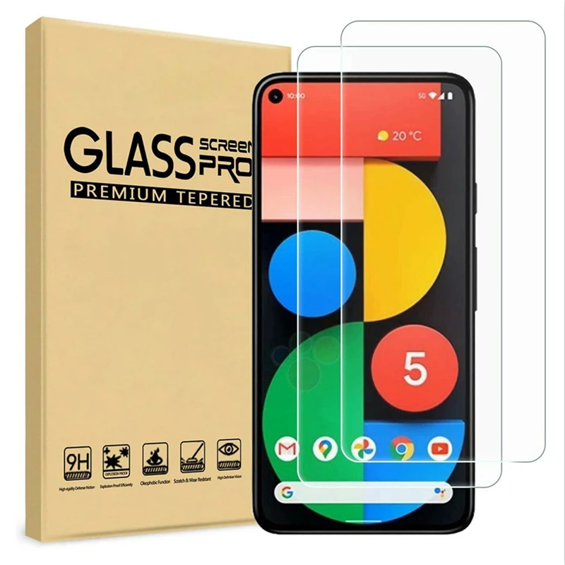 Vidrio templado para Google Pixel 6 2 3 3A 4 4A 5A 5G 5 XL Pixel2 Pixel3, Protector de pantalla para Pixel 4 5 6, pel&iacute;cula protectora, 2 uds.-0