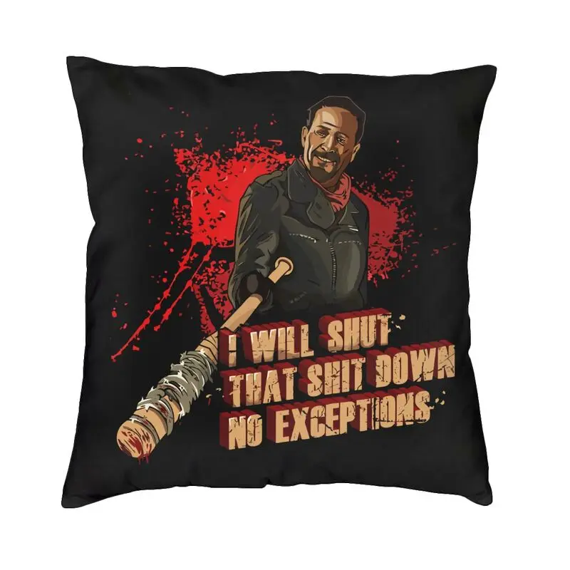 

Cool The Walking Dead Negan Square Pillow Cover Home Decor Cushions Throw Pillow Case For Sofa Double-sided Printing Pillowcase