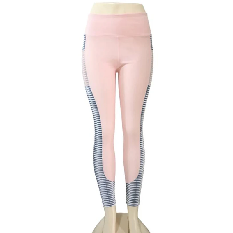 Женские леггинсы модные женские лоскутные с высокой талией для фитнеса черные