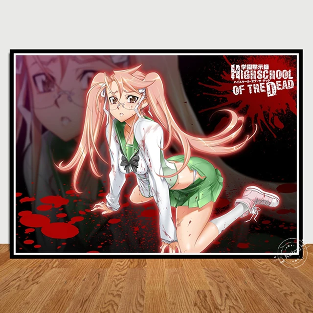  Campus Hunting Anime Highschool of The Dead Anime Girls Room  Decoration Posters (10) Canvas Wall Art Prints for Wall Decor Room Decor  Bedroom Decor Gifts 16x20inch(40x51cm) Frame-style: Posters & Prints