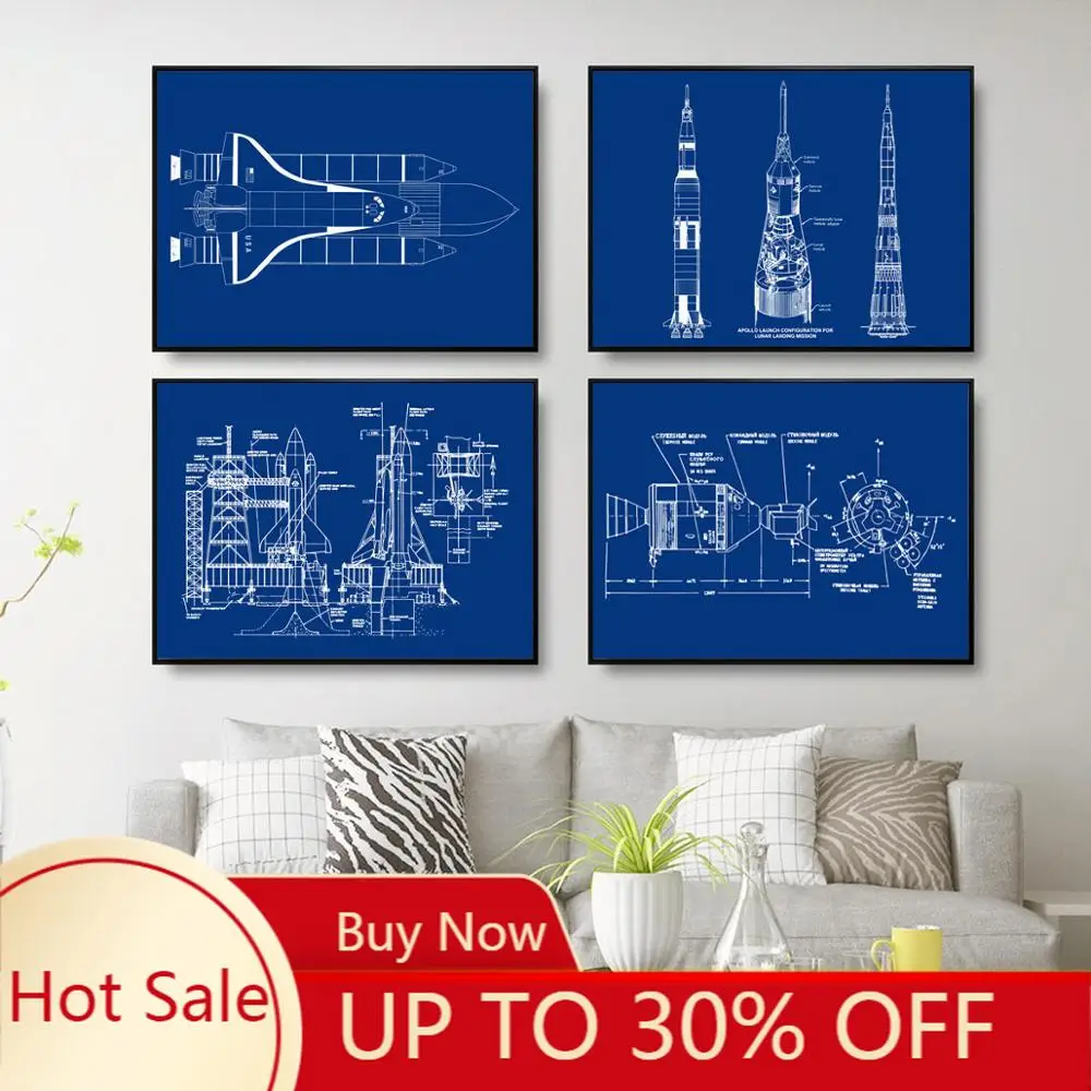 

Картина на холсте ракета патент схема Рисование науки картина плакат украшения 2021