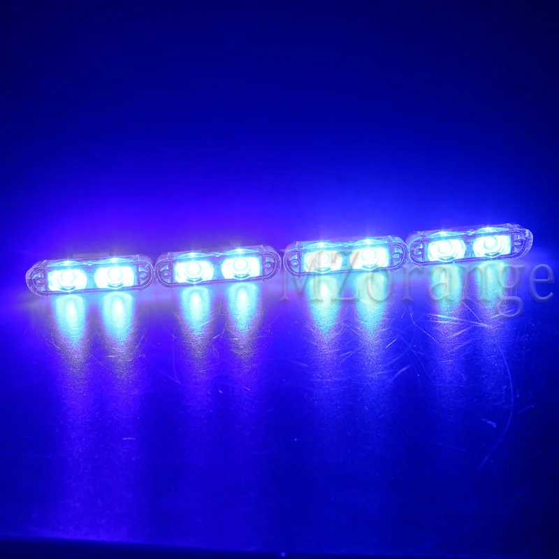 fso flash strobe light 4x2 LED Police lights led strobe lights on a car police flasher stroboscopes Flash Lights police light - Цвет: 4 blue