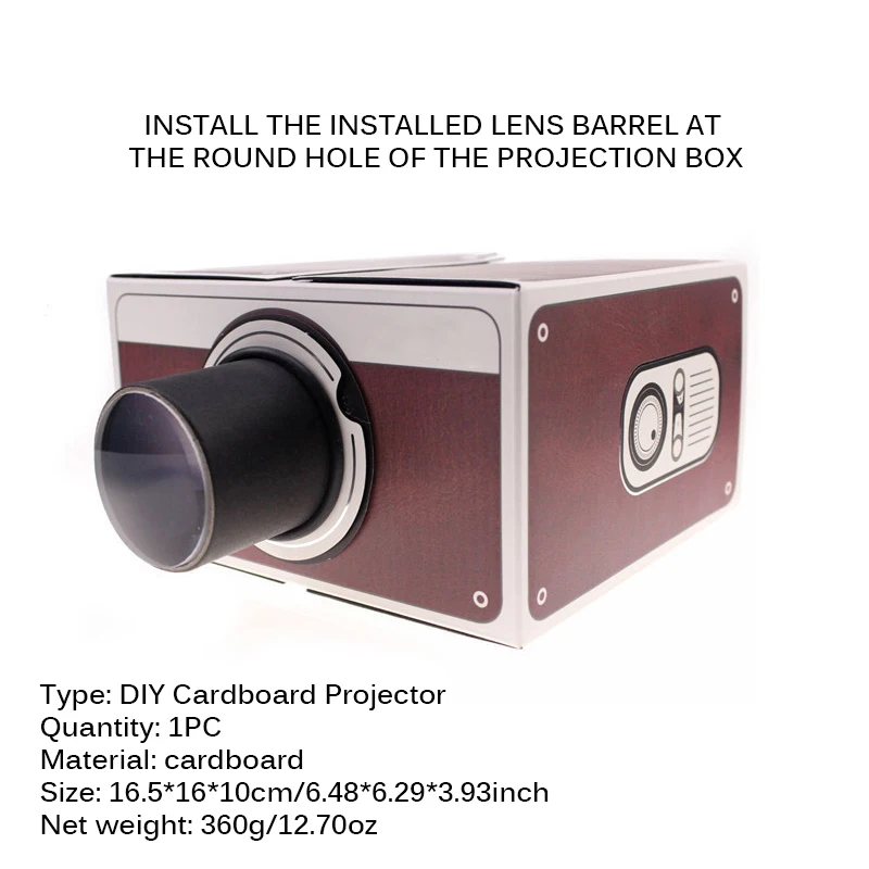 Портативный картонный проектор для смартфона Huawei Xiaomi сделай сам мобильный