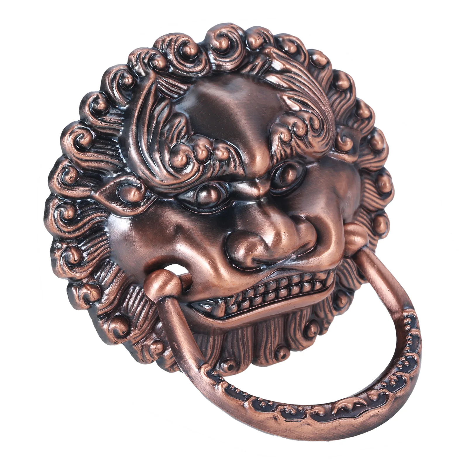 

Ручка в виде льва из красной меди, пластиковая ручка-кольцо в стиле ретро, старомодная, в китайском стиле, 80x77 мм с винтами, декор для кухни, ящика, двери, шкафа