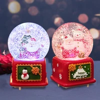 15x10cm santa claus snow globes glass crystal ball lighting music box craft home desktop decoration christmas wedding gift