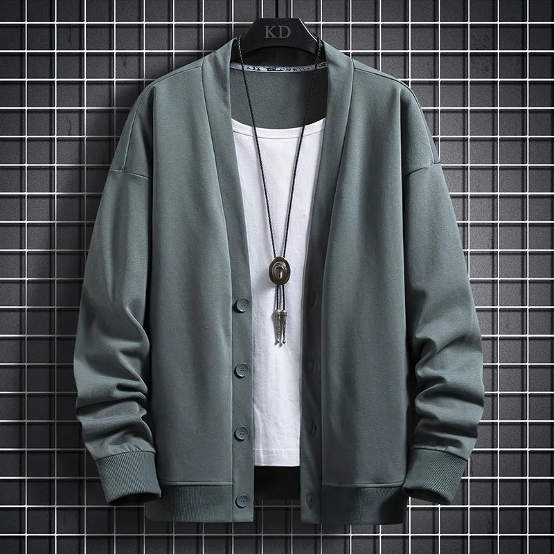 

new V-neck shirt autumn and winter men's casual sweater fashion long sleeve sweater upper coat cardigan