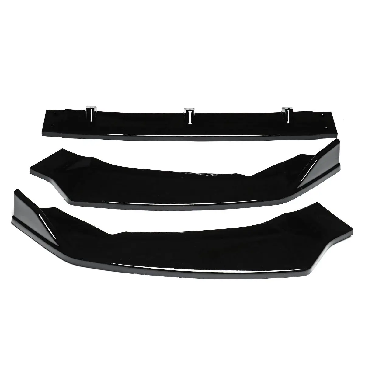 

3pcs/set Front Bumper Lip Gloss Black Cover Trim for Honda FIT JAZZ 2018-2019 Exterior ABS Bumper Cover Scratchproof