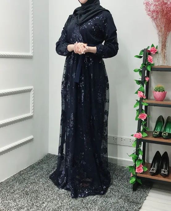 Модный Мусульманский Стиль Женский кафтан исламский халат Abaya Дубай