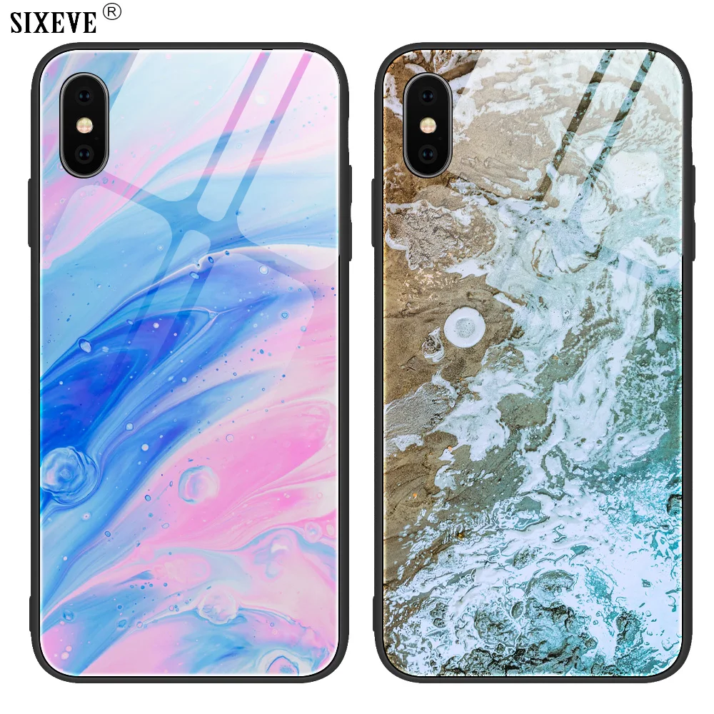 Роскошный уникальный художественный чехол из закаленного стекла для iPhone 11 Pro Max XS