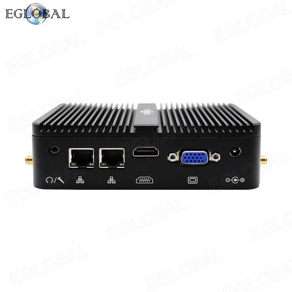 Процессор Eglobal Fanless мини ПК Intel Celeron J4125 2LAN 2COM HD VGA карманный компьютер Windows 10 HTPC