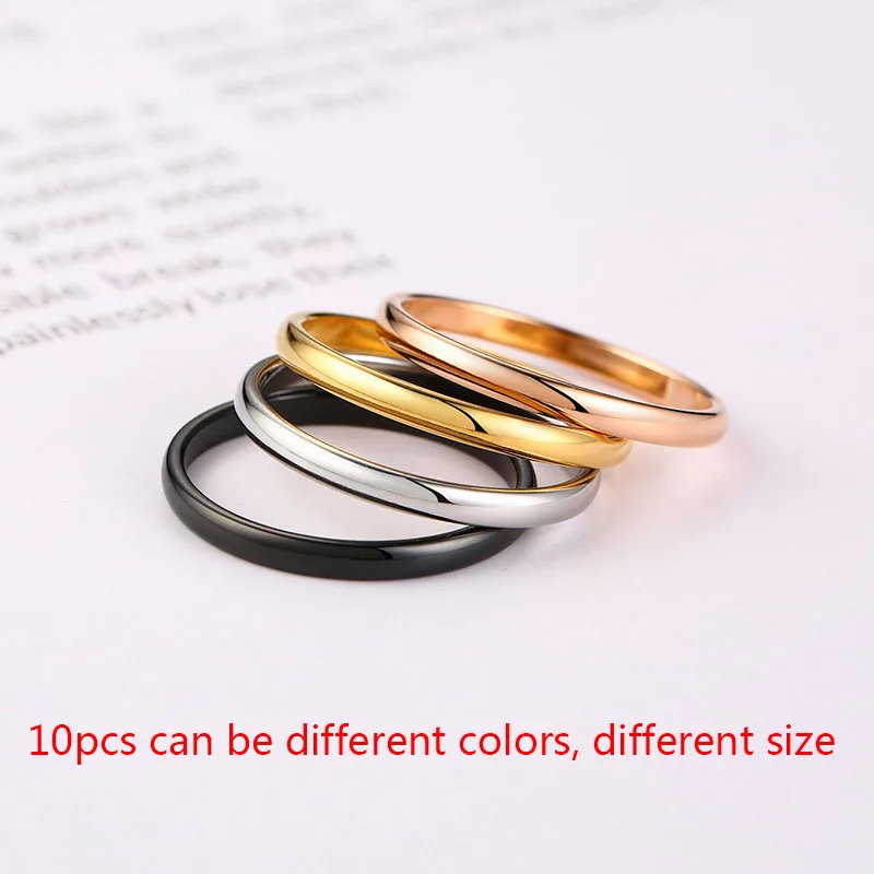 10 шт./упак. кольца из нержавеющей стали для женщин минималистское кольцо мужское