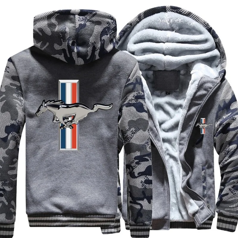

2021 NEW For MUSTANG Fleece Cotton Coats Liberalism Winter Zipper Print Mens Hoodies Jacket MC Thicken Sweaterwear S-5XL
