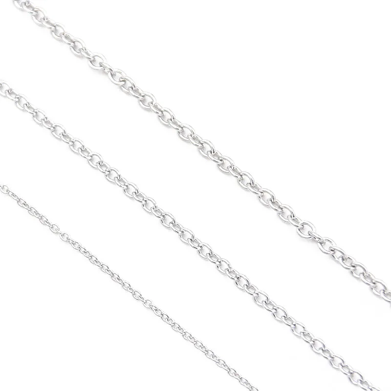 5 м/лот 3 размера круглая цепочка из нержавеющей стали для сквоша крест ожерелье DIY