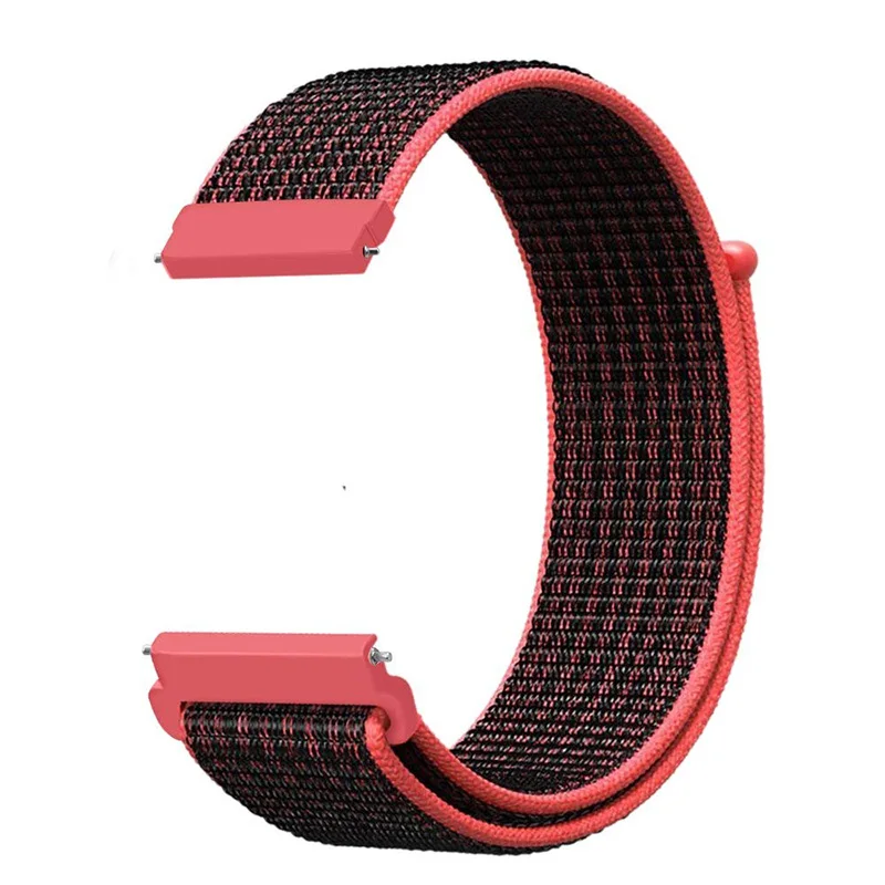 Ремешок для Xiaomi Huami Amazfit GTS, Смарт-часы, тканый нейлоновый браслет-петля для Amazfit GTR 42 мм/Bip lite, ремешок для часов 20 мм - Цвет ремешка: Red black