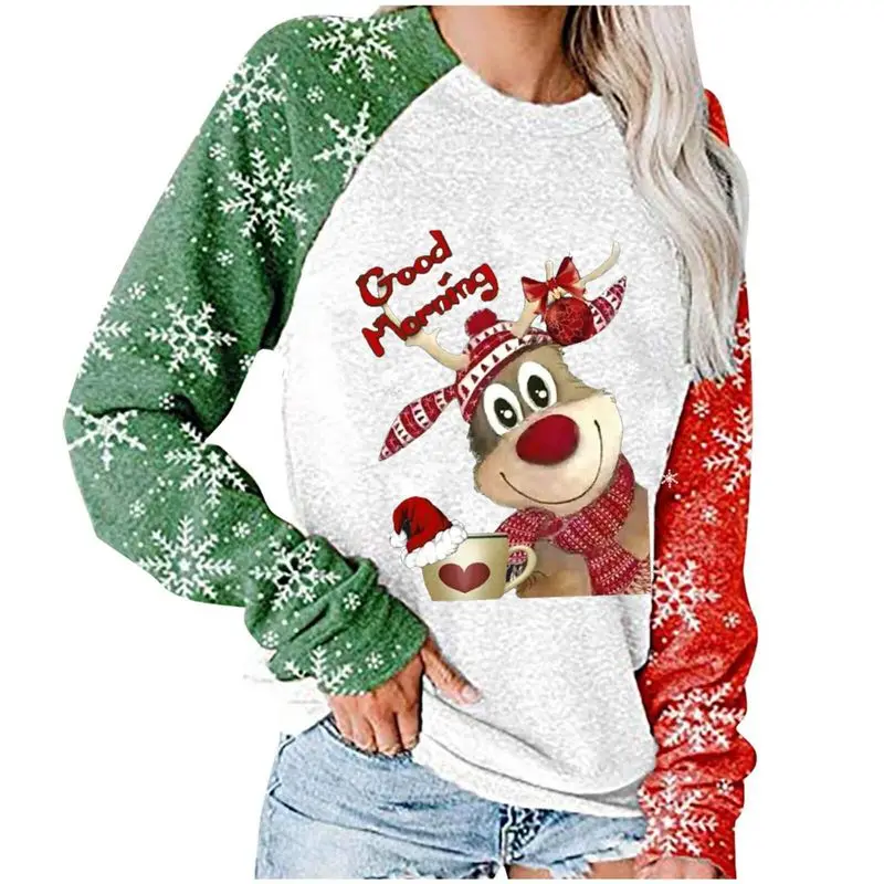 Снеговик футболка женский джемпер с длинным рукавом Повседневные