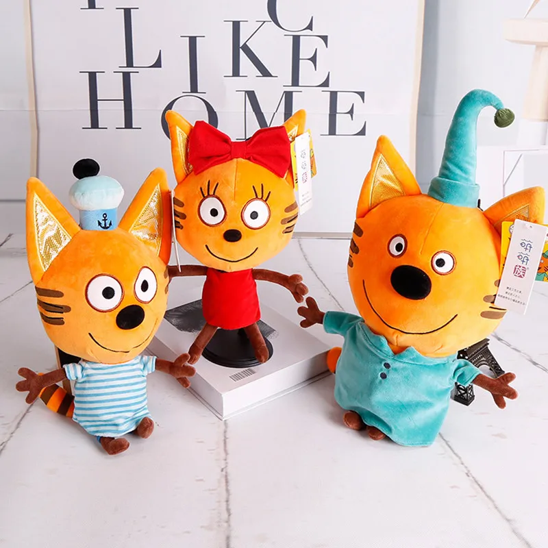 Новые 27-33 см Русские три счастливых кошки плюшевые игрушки малыш-е-кошки печенье