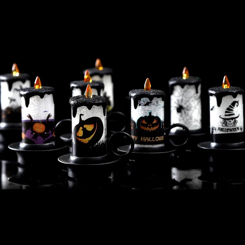 Светодиодные свечи на Хэллоуин яркие беспламенные Свечи батарейках украшения