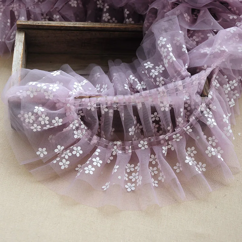 

10Meters 10cm Chiffon Ribbons Lace Trim Pleated Fold Fabric DIY Flowers Cuff Skirt Clothing Headband Sewing Decoration