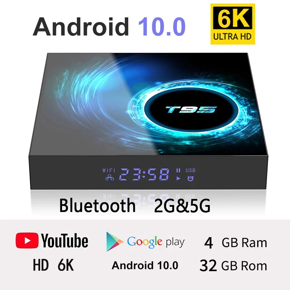 

6K Смарт ТВ-приставка Android 10 Allwinner H616 четырехъядерный медиаплеер 2,4G Wifi Беспроводная сеть медиаплеер