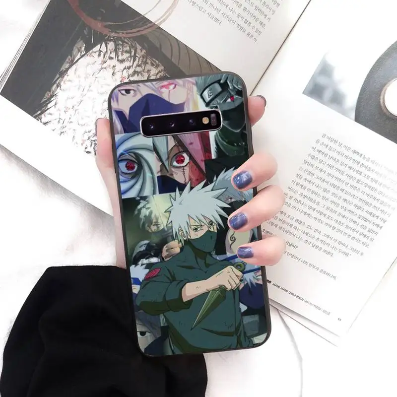 

Relief Anime Naruto Uzumaki Sasuke Kakashi Phone Case Black Cover For Samsung S5 6 6Edge 7 8 9 10 10E 10Plus 20 20lite 20Ultra