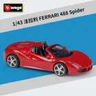 Модель автомобиля Bburago 1:43 Ferrari 488, из сплава, паук, B687
