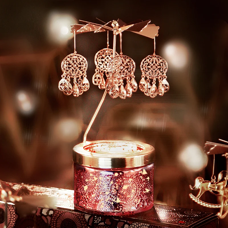 

Wedding Rotating Candle Holder Stand European Creative Simple Luxury Candle Holder Romantic Dinner Swieczniki Home Decor DF50ZT