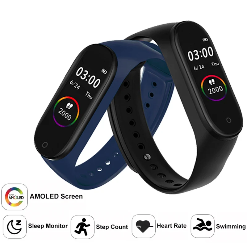 M4 наручный браслет для часов Спортивный Браслет Пульс кровяное давление фитнес-трекер Смарт-часы подключение IOS Android пк-xiomi 3 band