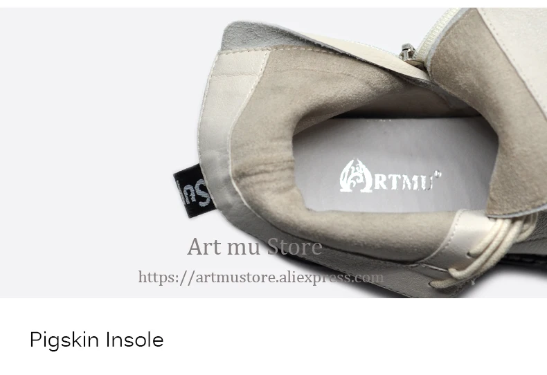 Artmu Ботинки martin; женские ботинки ручной работы из натуральной кожи; Новинка года; рыцарские сапоги на толстой подошве с круглым носком и перекрестной шнуровкой; 5093A