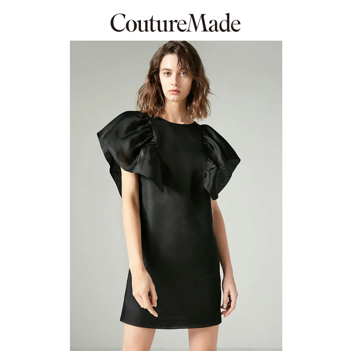 Женское шелковое платье с оборками Vero Moda вечерние платья круглым вырезом и