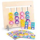 Детская игра Монтессори, двусторонняя игра в сочетание цветов и фруктов, деревянные игрушки, развивающие игрушки с логическим расстройством