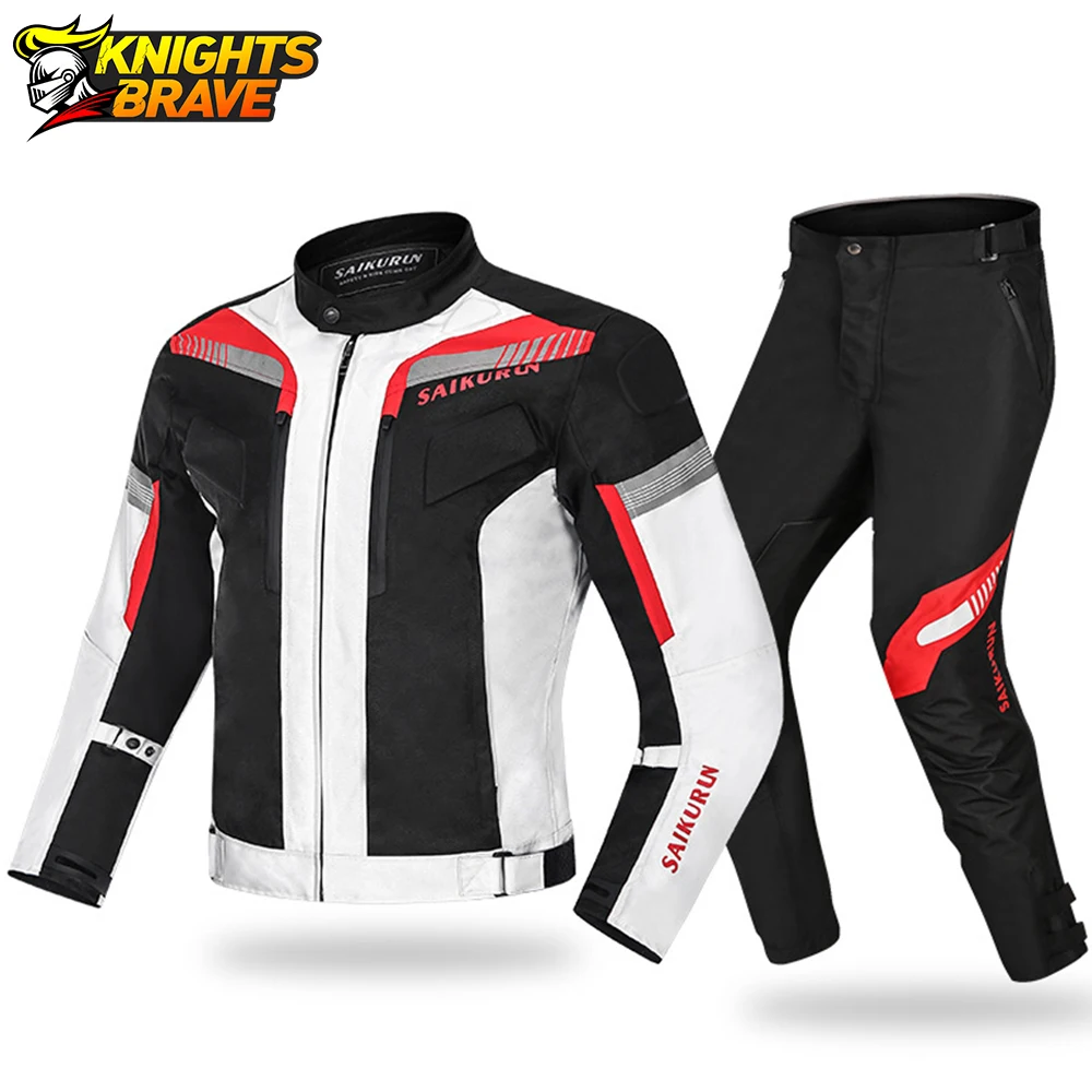 SAIKURUN Motorcycle Jacket Windproof Waterproof Protective Gear Jacket + Pants Hip Protector Riding jacket + Motorcycle Pants