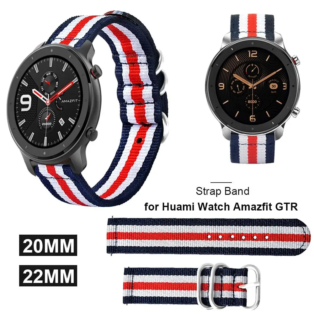 1 шт. 42 мм/47 мм универсальный цвет холст Версия ремешок для часы huami Amazfit GTR