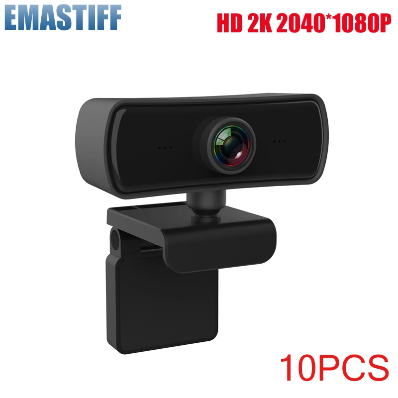 

10PCS C3 Dust proof Webcam 2K Computer PC WebCamera with Microphone for Live Broadcast Video Calling Conference Work Camera Web