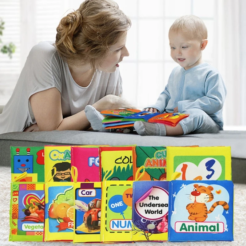 

1Pc Interactive Toy Montessori Soft Polyester Cloth Book Stimulation Reading Book Early Learning Gift for Baby Teaching Book