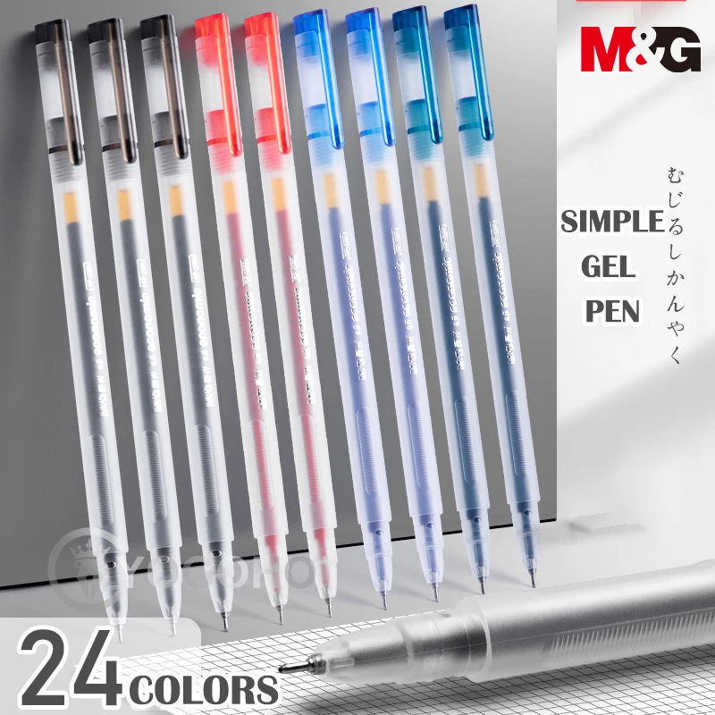 12Pcs/lot Creative Gel Pen Black/Blue/Dark Blue/Red 0.5mm Gel Pens Writing Stationery Fashion Style School Office Supplies Gift 12pcs lot erasable pen 0 5mm gel pens blue black red ink pens for school writing stationery office supplies