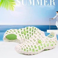 summer men women beach sandals couple home casual mesh slippers crocks breathable anti slip ladies slippers flat