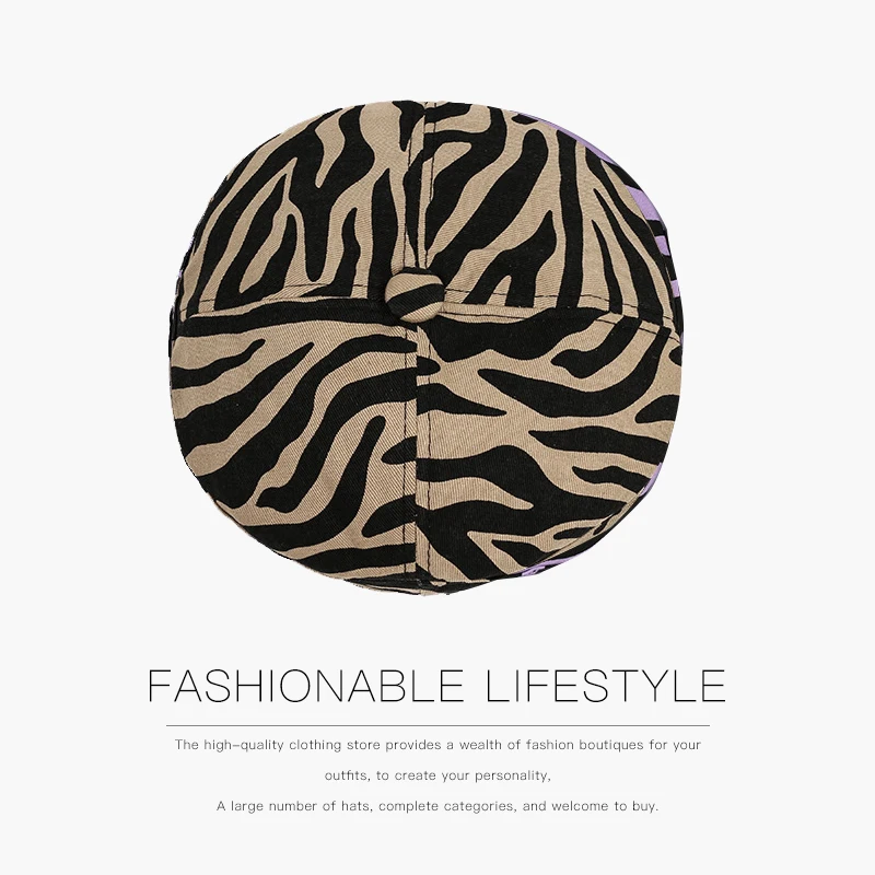 Осенне-зимний кожаный берет с рисунком коровы женский Британский ретро