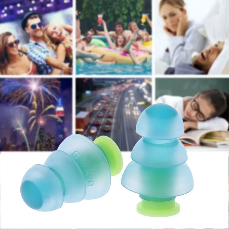 

1 Pair Silicone Earplugs Noise Cancelling Reusable Ear Plugs Hearing Protection