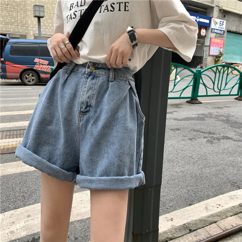 

Women Summer Fashion Denim Shorts Vintage High Waist 2021 Fashion Harajuku Female Short Jeans Mujer