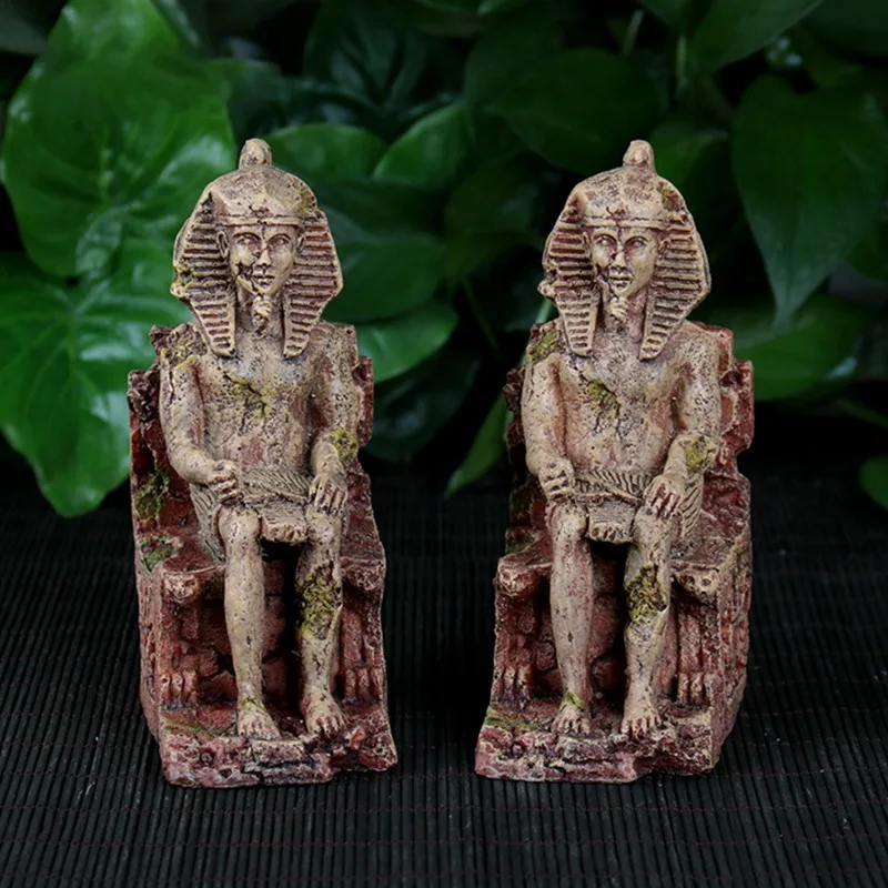 Aquarium Decoration Egyptian Pharaoh Ancient Sphinx Ruins Ornament Fish Tank Landscap Decorative | Дом и сад