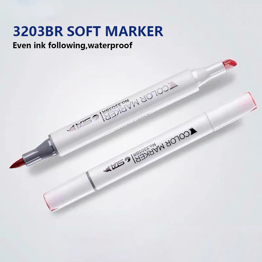 Набор художественных маркеров с двойной головкой для скетчей масляные маркеры