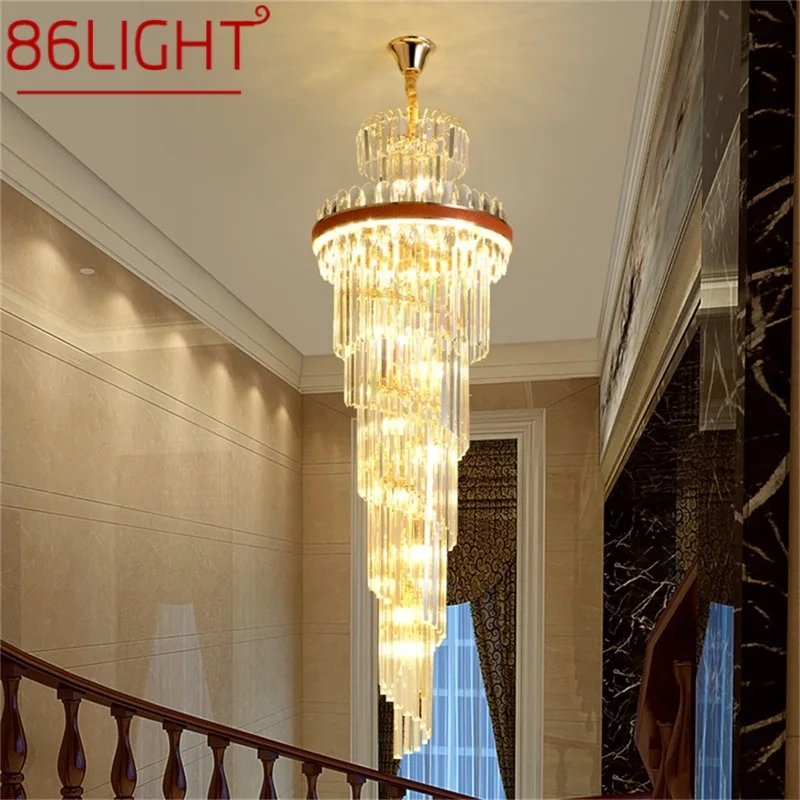 

86 светильников, золотые люстры, современные хрустальные подвесные светильники Светильник ний светодиодный светильник для лестницы, украше...