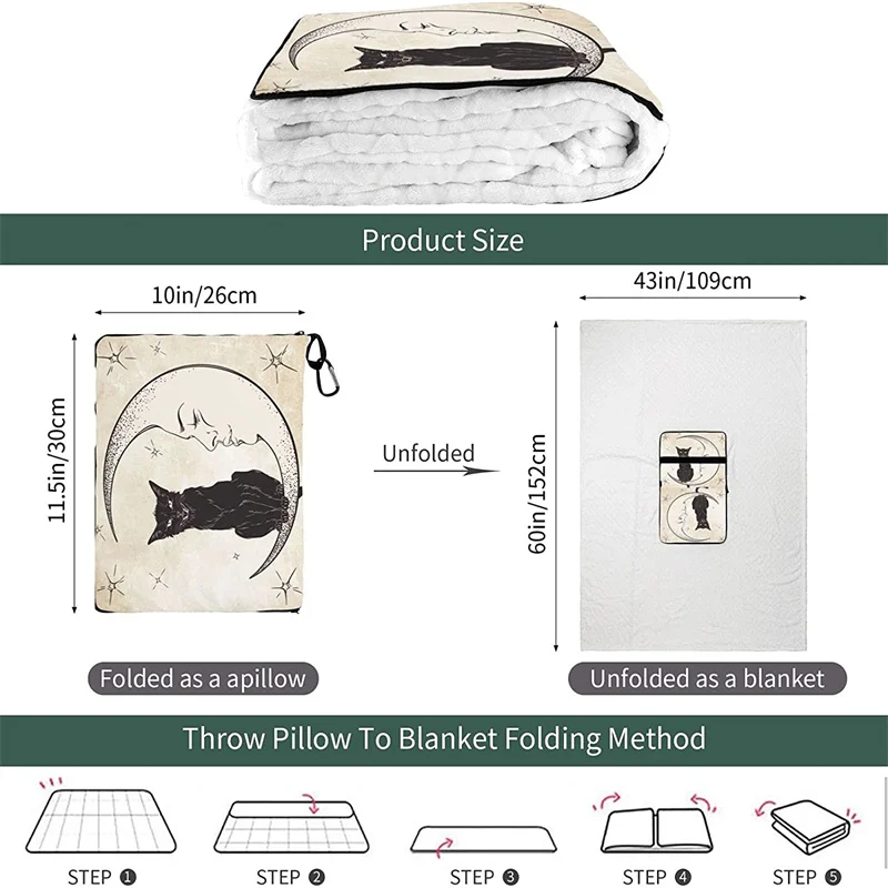 vender O Gato Está Sentado Na Lua. Cobertura De Travesseiro De Viagem Dois-em-um Mochila Cinta E Suporte De Cintura Saco De Avião Compacto